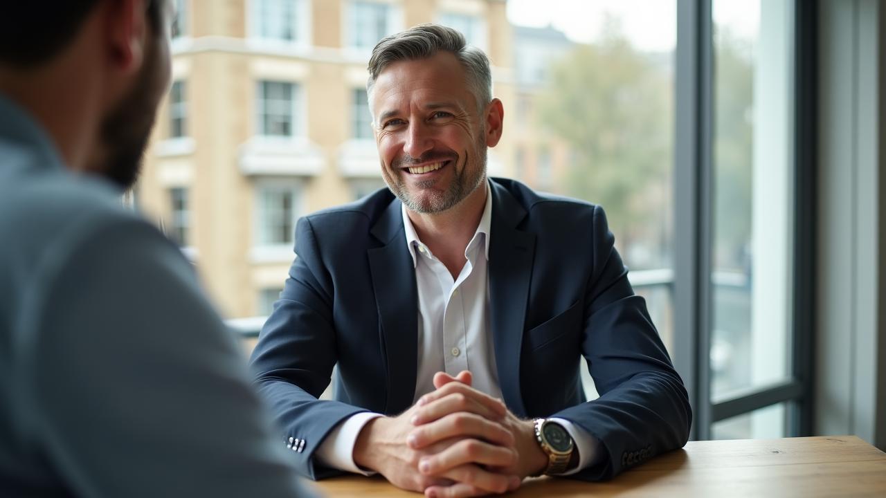 Professional consultation session in a modern Glasgow office