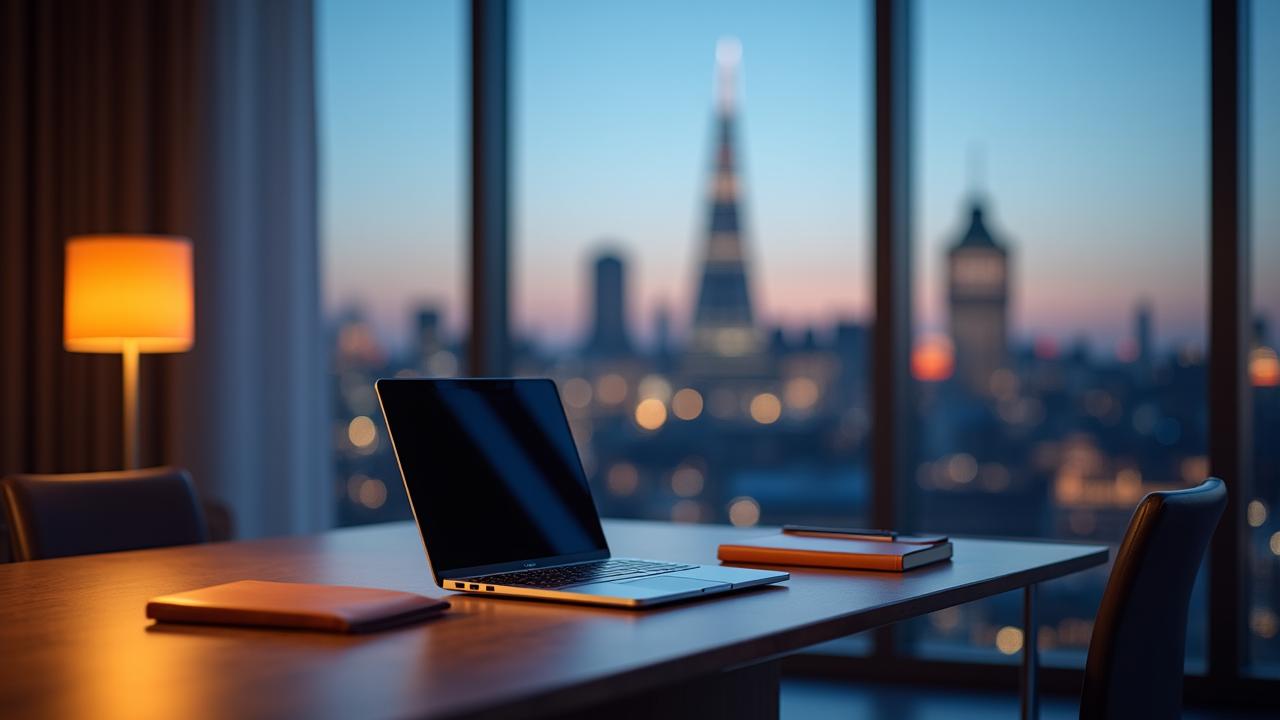 Executive professional in a sophisticated modern Glasgow office